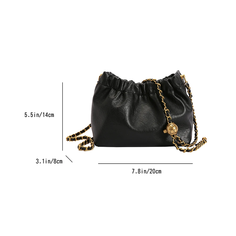 femmes chaîne sac à bandoulière en cuir pu bandoulière fourre tout sac de messager décontracté sacoche sac à bandoulière fille élégant sac à main