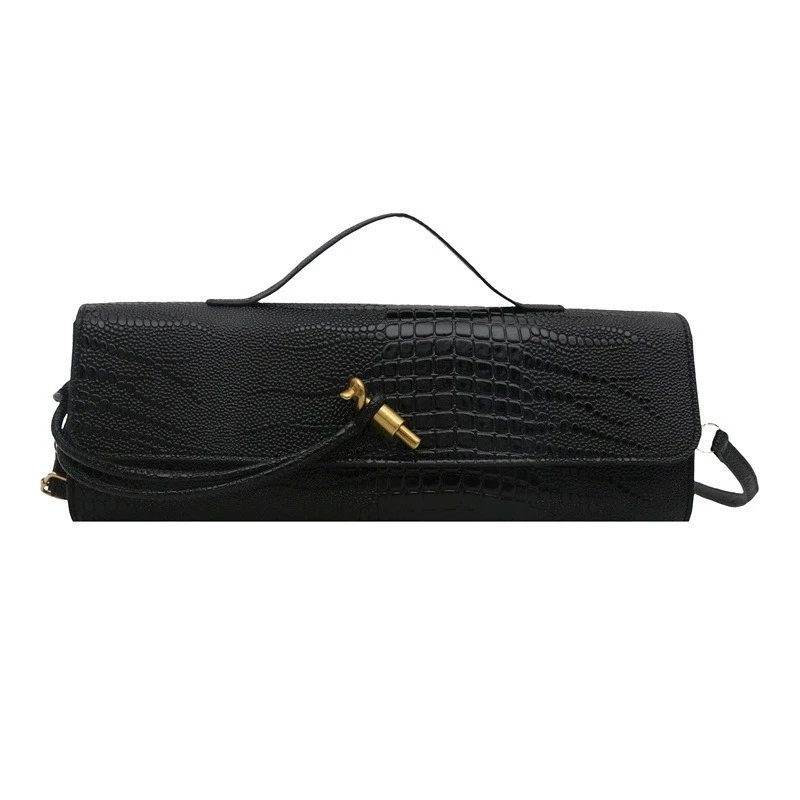 sac à poignée supérieure design de luxe pour femmes, sac à main de soirée long, sacs à bandoulière motif crocodile, tenues à la mode