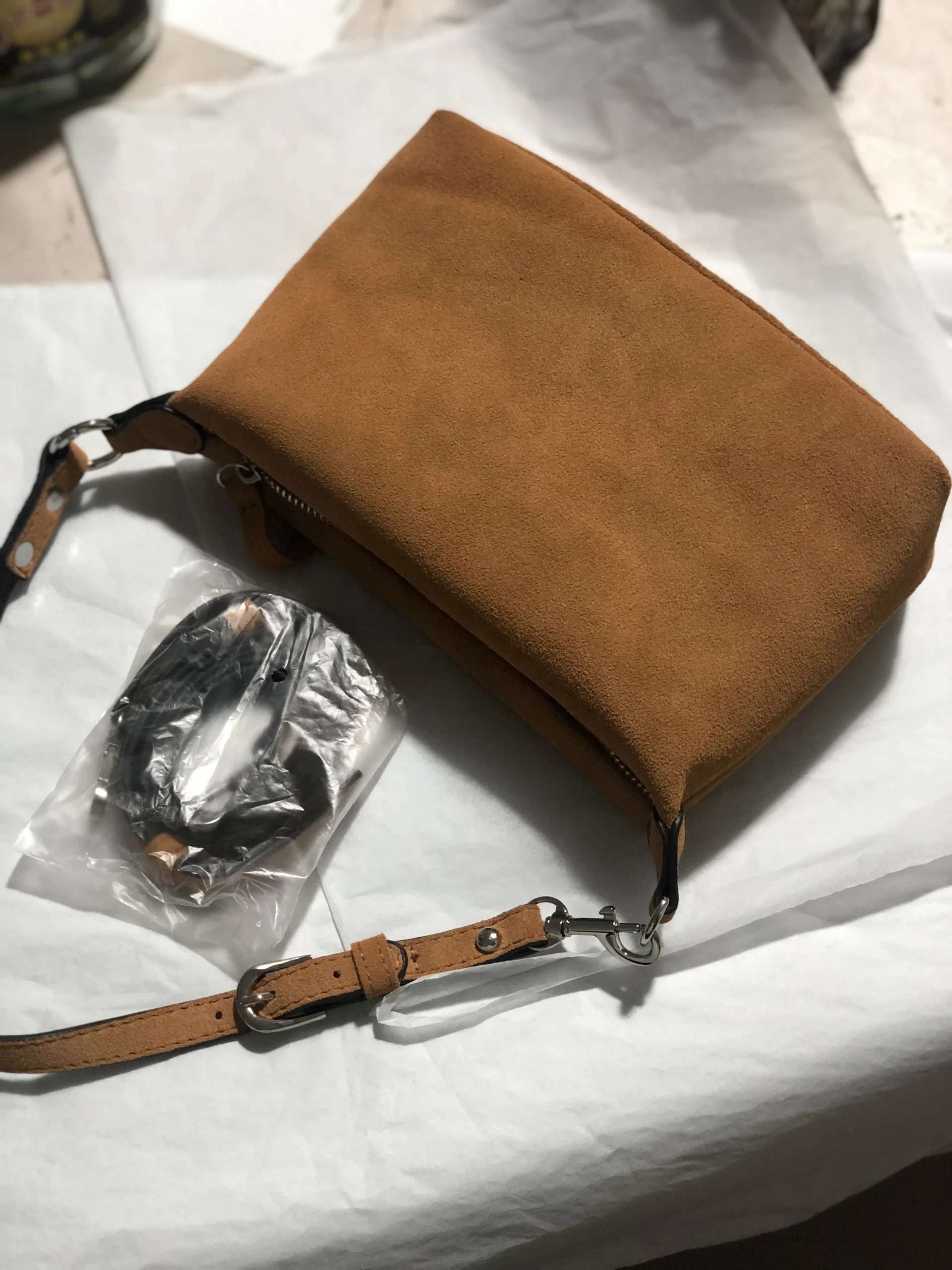 sac hobo en daim véritable pour fille, sac à main rose de luxe d'hiver 2021, sac à main de déclaration populaire, logo personnalisable/fourre tout à bandoulière avec initiale