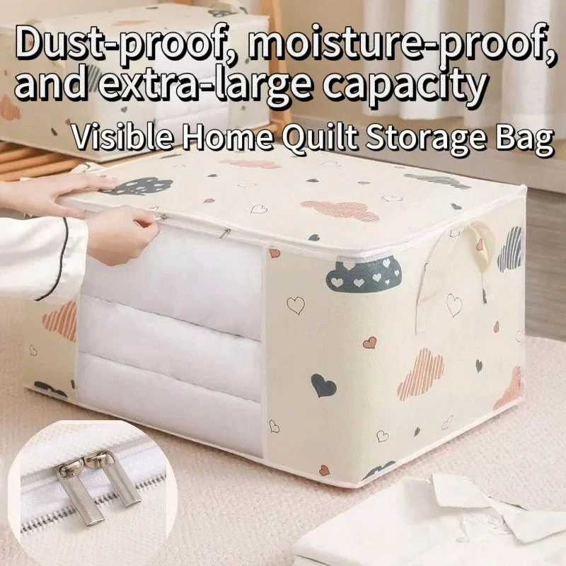 sac de rangement de couette multifonctionnel, anti poussière, résistant à l'humidité, sac de rangement de vêtements de grande capacité, sac d'organisation pour le déménagement de la maison