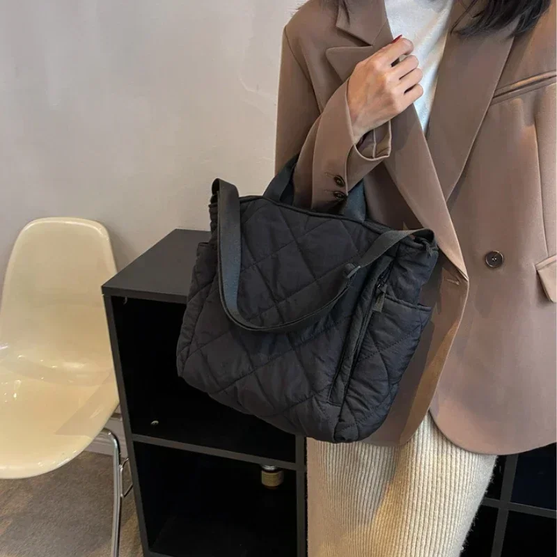 sacs fourre tout en coton de grande capacité pour femmes, sac latéral initié, sacs de shopping en coton space shop, fourre tout mignons pour dames, hiver 2023