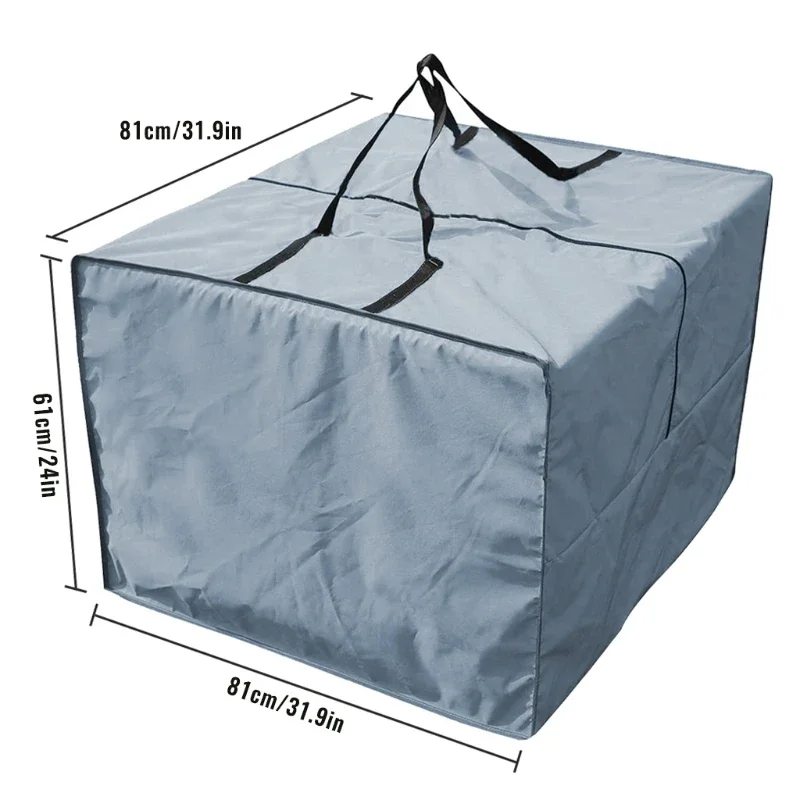 Sac de rangement à coussin carré, housse de protection étanche avec fermeture éclair et poignée, mobilier de jardin, valise de siège