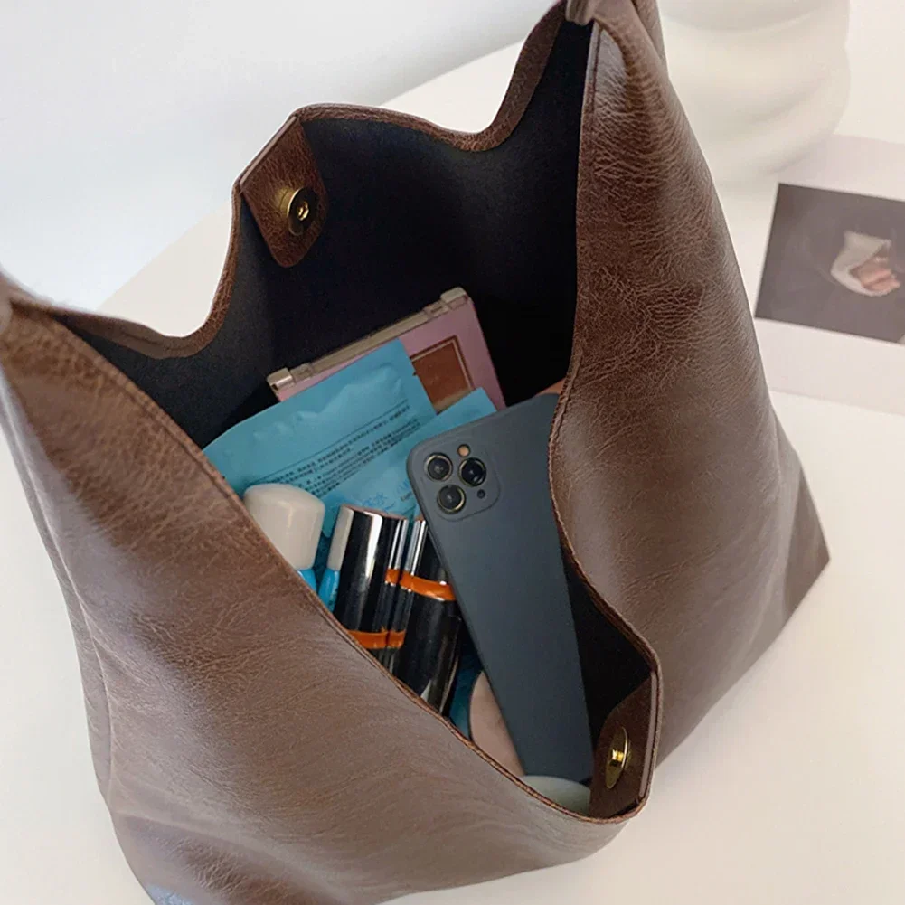 sac à main marron en cuir souple pour femme, sac à main de grande capacité, fourre tout décontracté pour femme, sac à main initié, mode de luxe