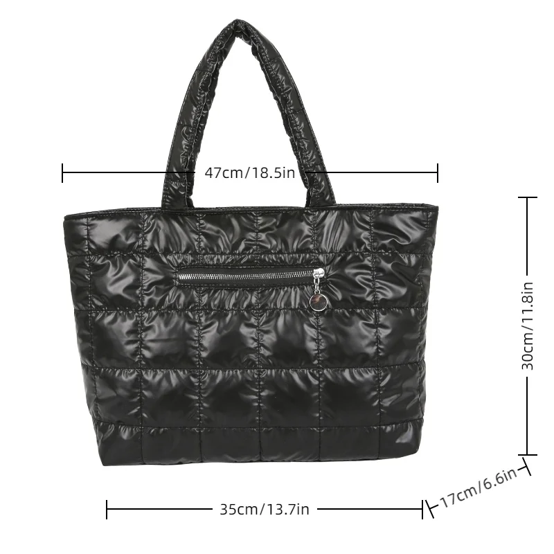 sac fourre tout à la mode pour femmes, grande capacité, sac à main matelassé à carreaux, parfait pour les sorties quotidiennes, les voyages, les déplacements au travail, etc.