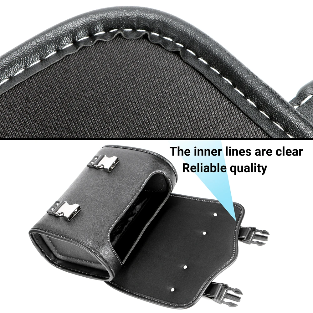 sacoches de moto universelles, sac de fourche, pochette de bagage en cuir pu, sac à outils latéral, sac de selle pour honda pour bmw pour suzuki