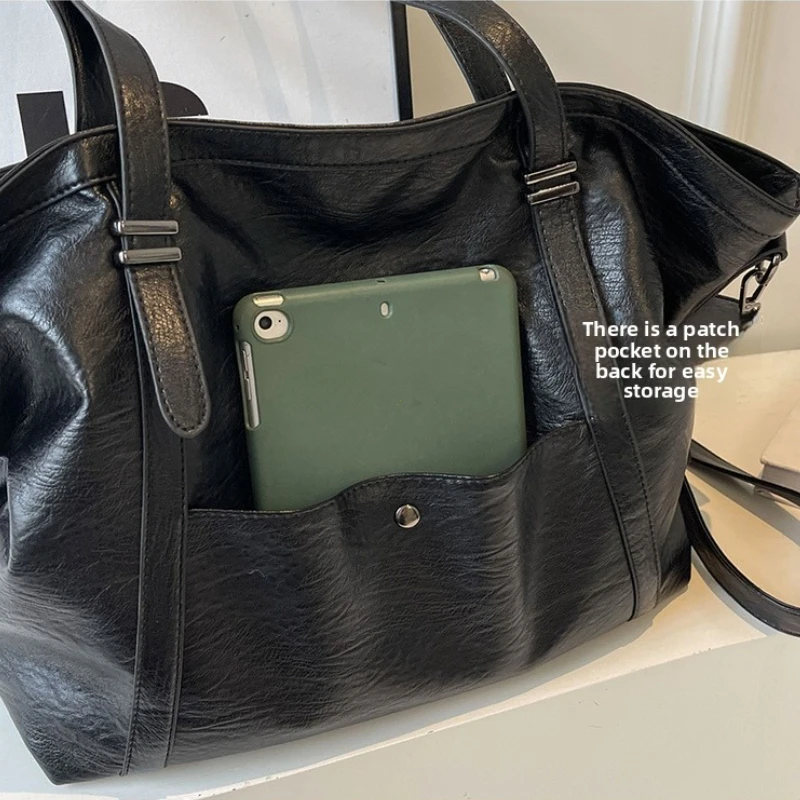 sacs fourre tout de grande taille pour femmes, en cuir pu souple, couleur pure, grande capacité, sac à bandoulière, sacs à main de haute qualité