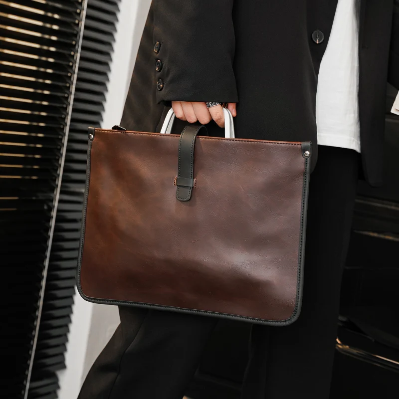 nouveau sac pour hommes rétro sacs à main en cuir grande mallette d'affaires célèbre sac à bandoulière de créateur marque de luxe sac de fichier pour les garçons cool