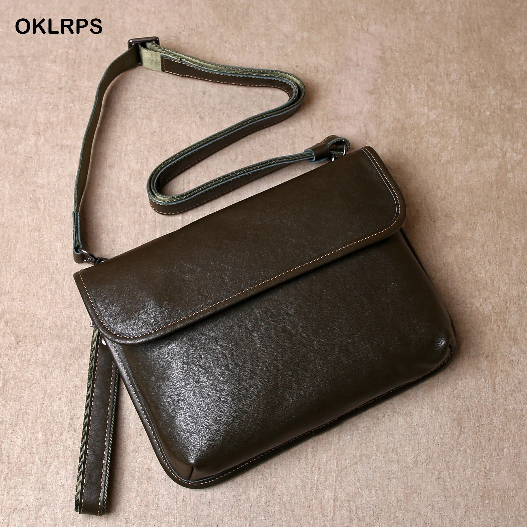 Sac à bandoulière simple en cuir de vache haut de gamme, sac à bandoulière jeune et à la mode, pochette en cuir véritable, sac sous les bras