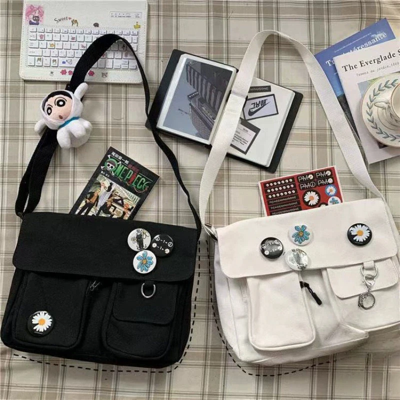 femmes simple messager sacoche décontractée dames sacs à main sac à bandoulière pochette filles doux imprimé toile croix sacs d'école sacs à main