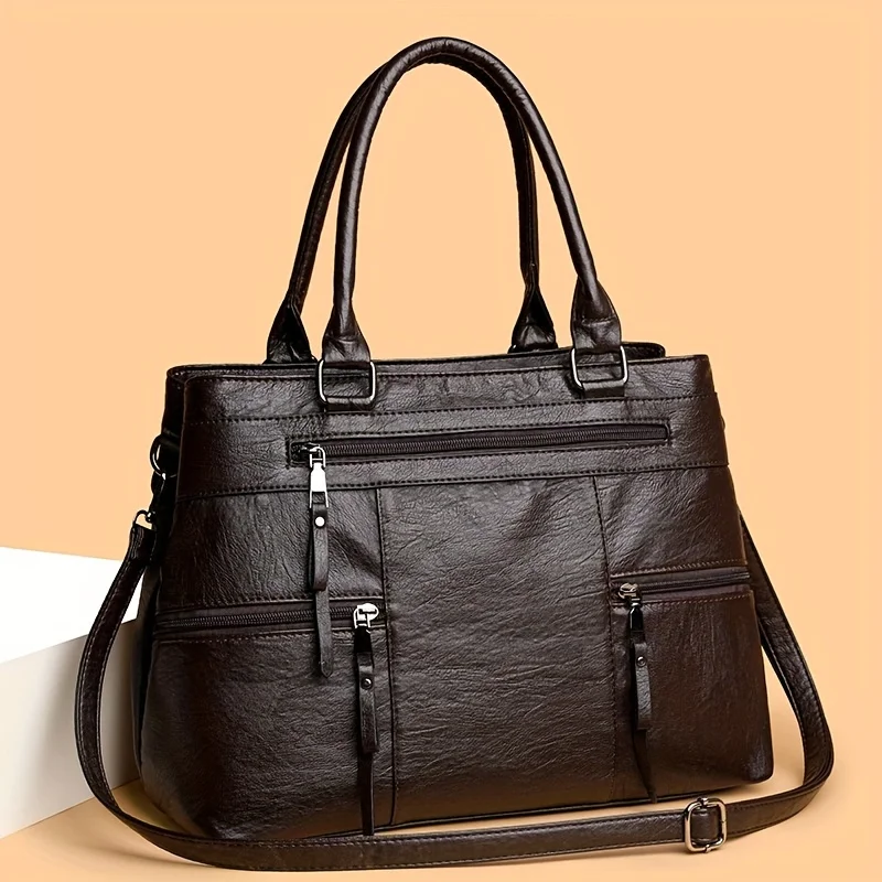 sac à main élégant pour femmes, sacs à poignée supérieure en cuir de bonne qualité, sac à bandoulière pour dames, fourre tout décontracté de marque de luxe