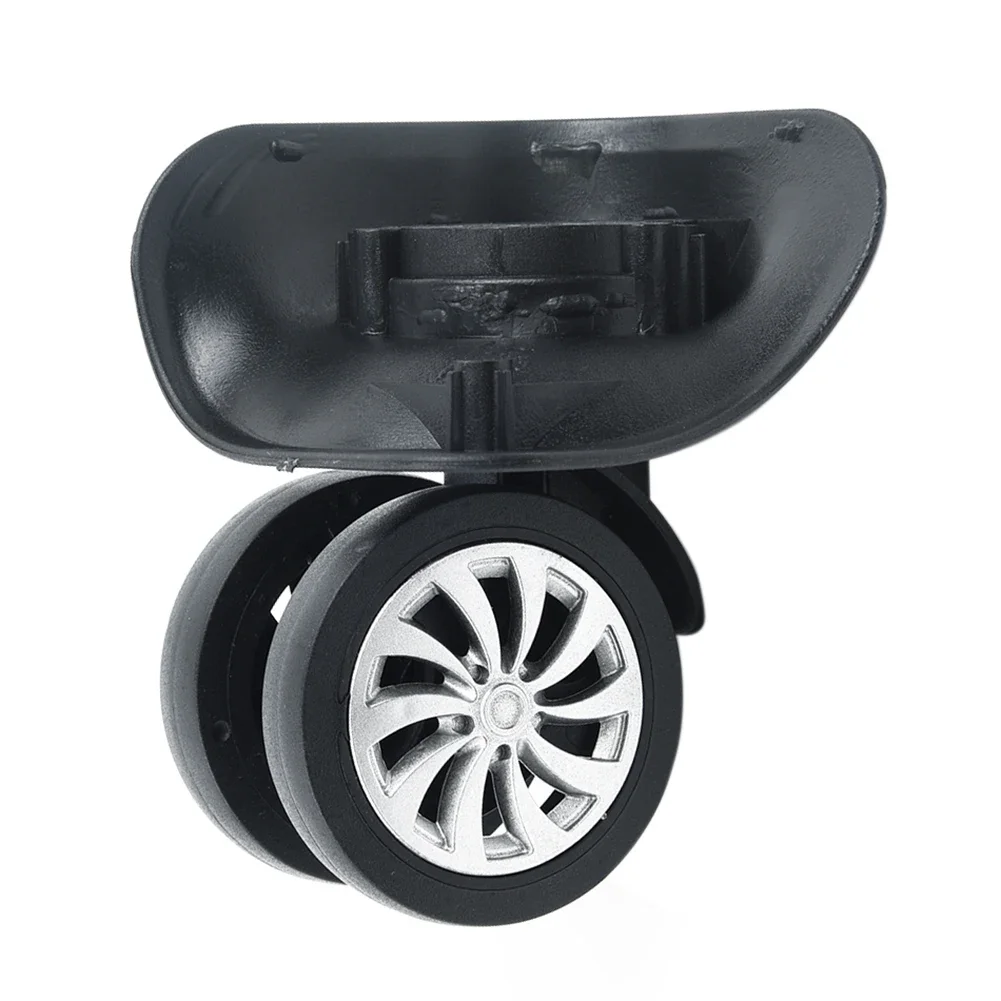 4 pièces/ensemble roues de valise à bagages de remplacement roue pivotante roues à double rouleau noires 10.2 × 6.5 cm/4 × 2.55 pouces outil à main pour valises