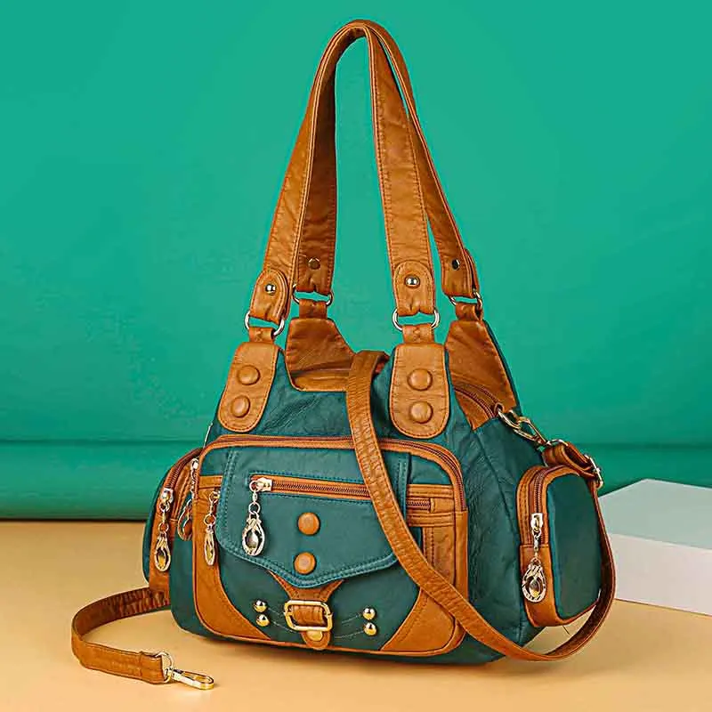 Nouveau sac rétro européen et américain pour femmes, sac à main tout-en-un à une épaule diagonale, sac Simple lavable pour mère