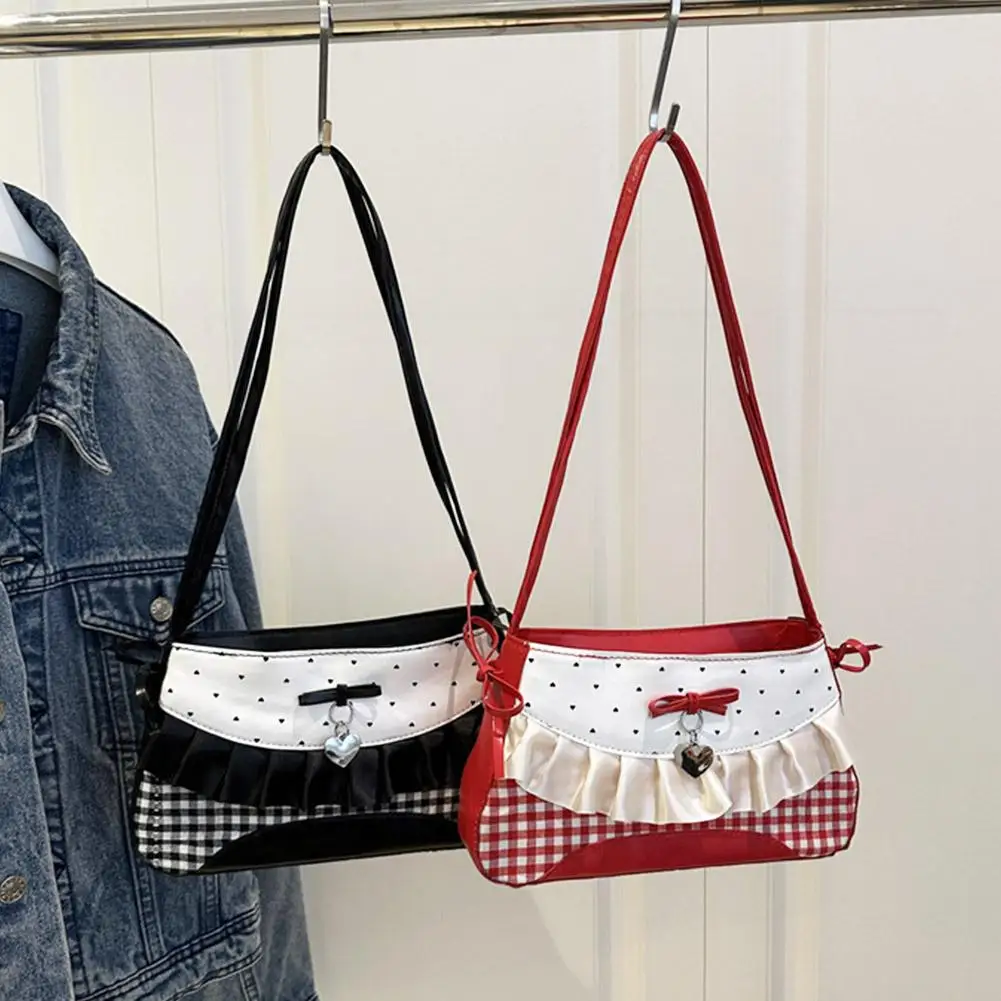sac à main à nœud sous les bras pour femmes, sac d'oreiller tendance, sac à bandoulière polyvalent en dentelle, sac à main doux et mignon