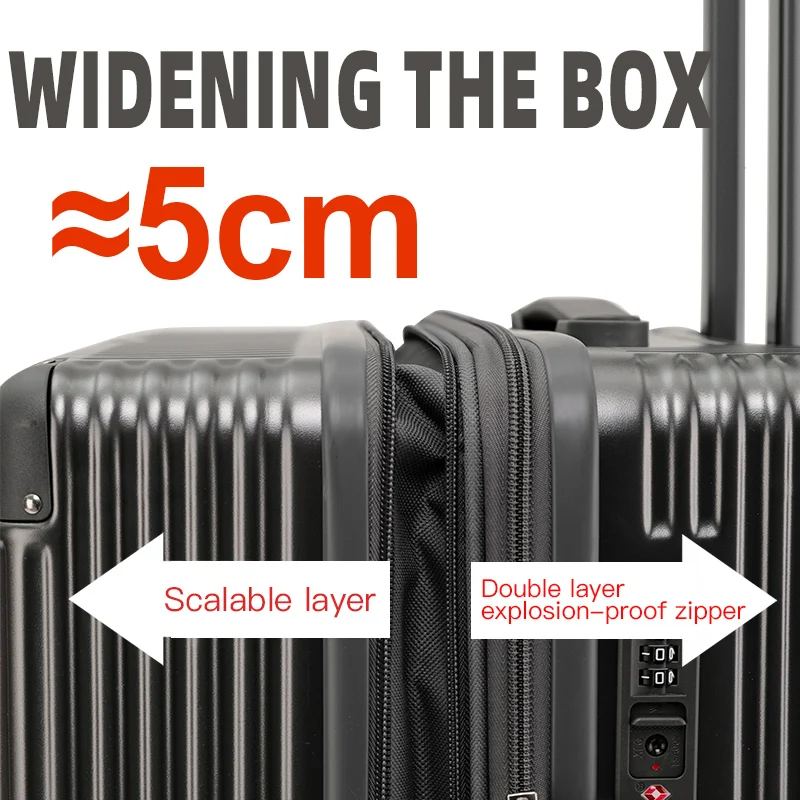 imu valise de voyage à poignée large pour hommes et femmes, bagage à main, chariot pc, capacité étendue, 20, 24, 26