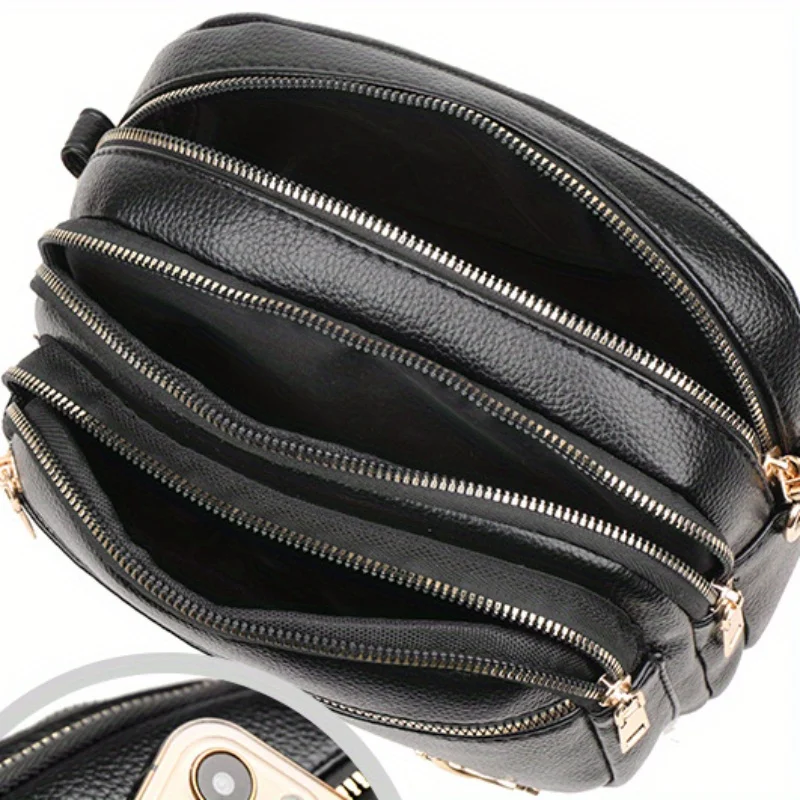 sac à la mode multicouche pour femmes, sac à bandoulière polyvalent, grande capacité pour les déplacements quotidiens du travail.