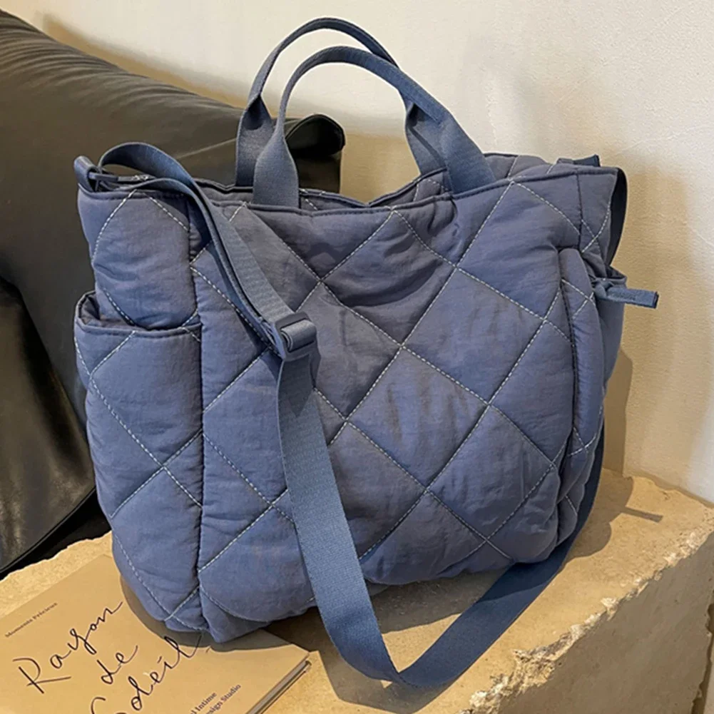 sac fourre tout matelassé pour femmes, sac à bandoulière léger et moelleux, grand sac à bandoulière rembourré, sacoche de voyage, sac de shopping d'hiver