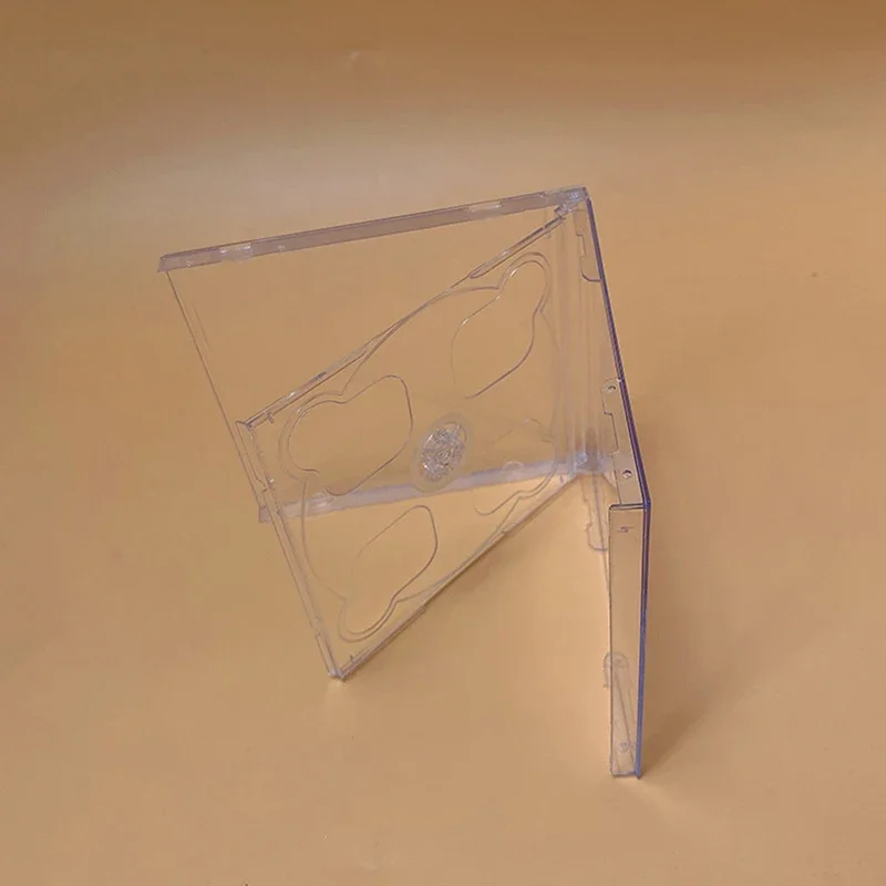 boîte à cd transparente à fond carré, boîtier vide en plastique pp, boîtier pour cd laiteux, capacité 2 disques 14.2cm x 12.4cm x 1.0cm
