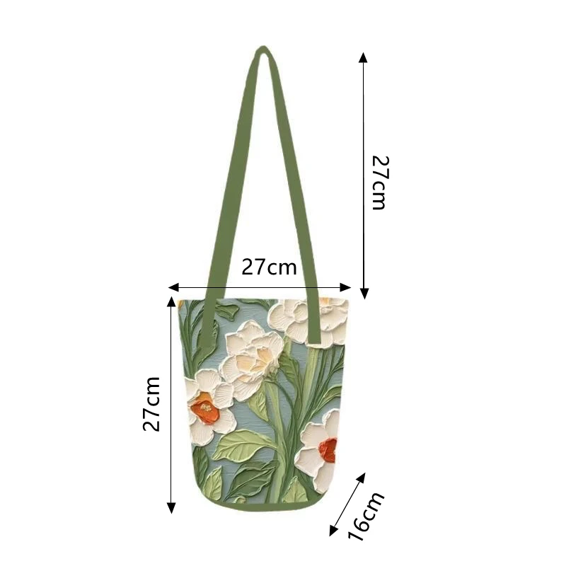 sac seau de grande capacité pour femmes, sac à main tendance, rangement à bandoulière décontracté avec joli design floral, sens premium
