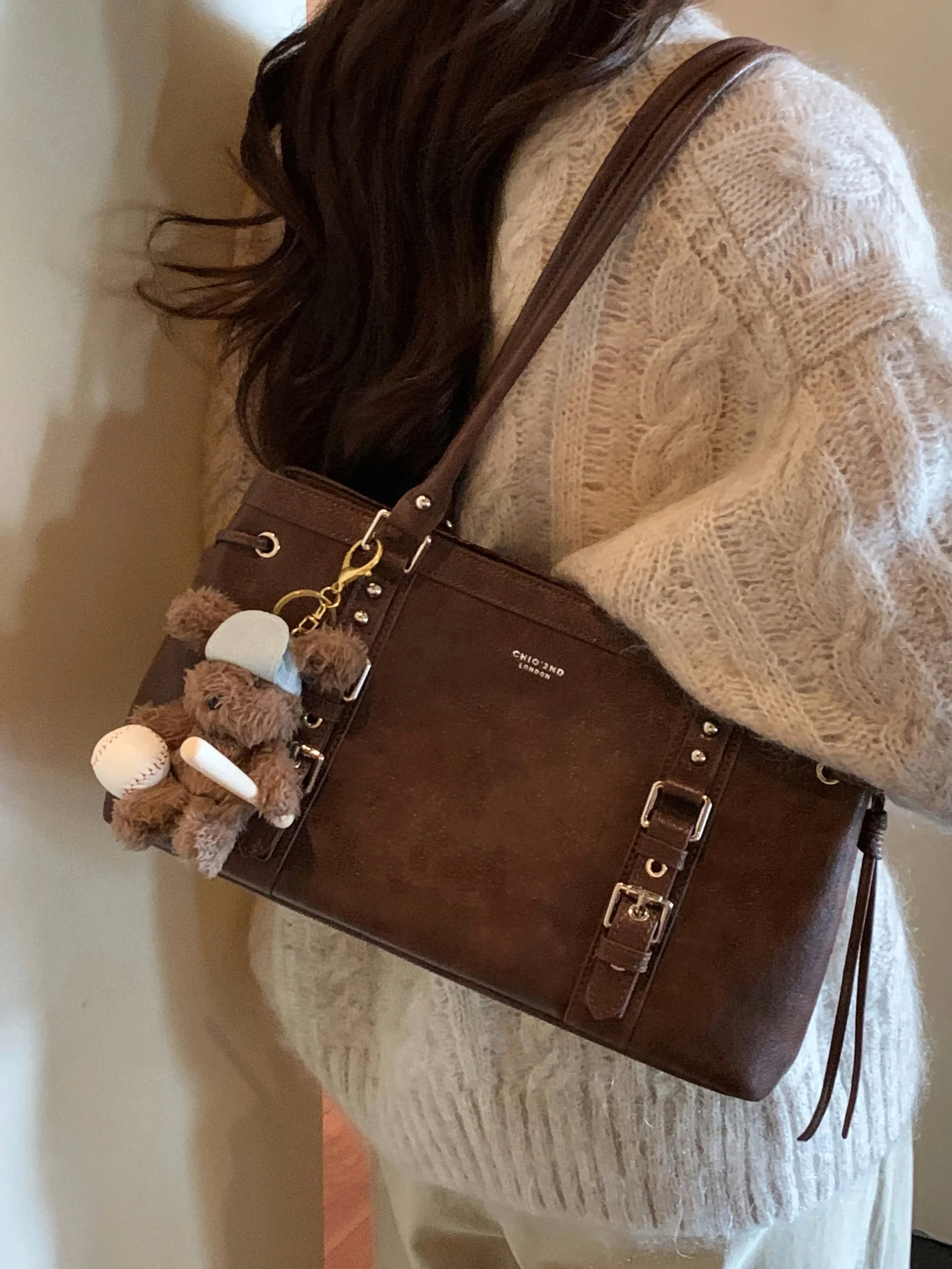 Sac fourre-tout pour femme; sac à main vintage pour les déplacements d'automne et d'hiver de grande capacité