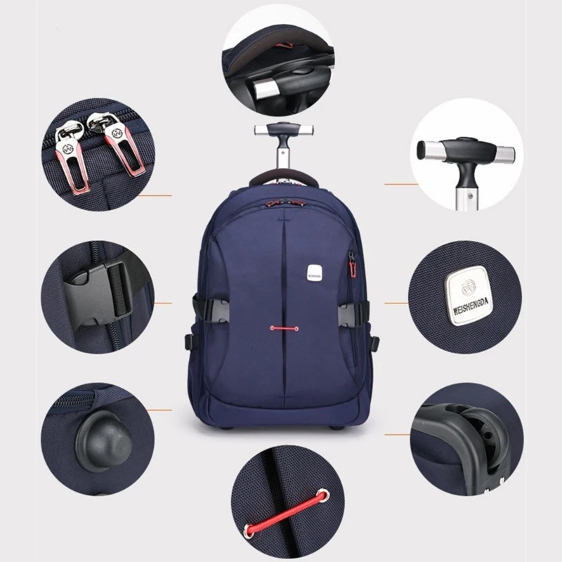 sac à dos de transport approuvé par la compagnie aérienne pour hommes, bagage de grande capacité avec poignée télescopique, roues durables, sac de voyage convivial pour tsa
