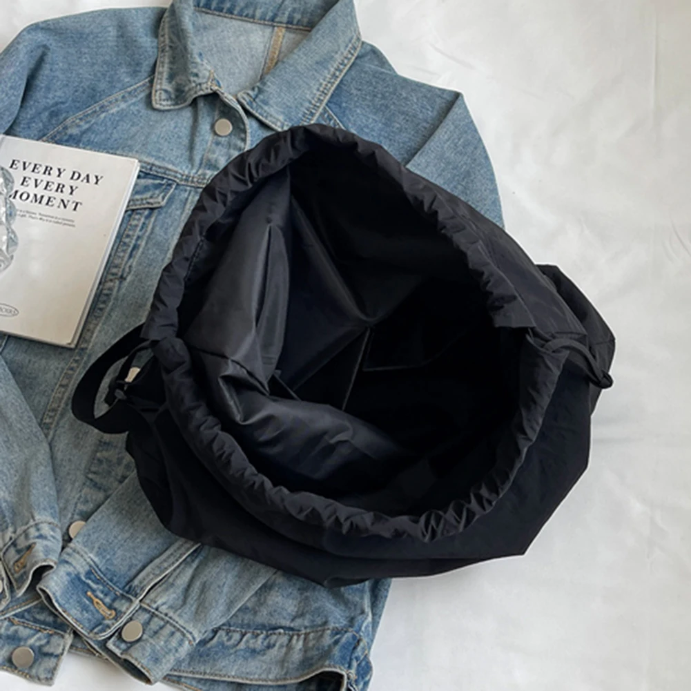 sac cartable décontracté pour femmes, sac à bandoulière de grande capacité avec cordon de serrage, sac de shopping léger à sangle réglable, sac d'extérieur pour filles