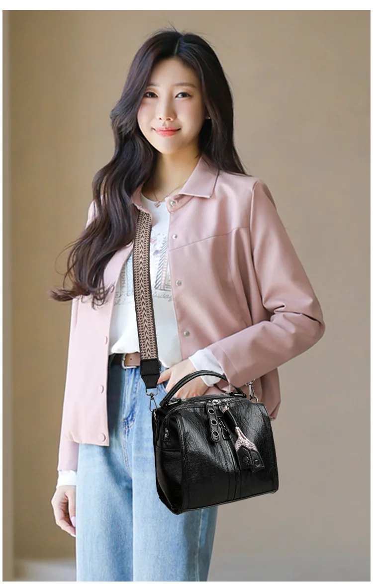2025 nouveau sac boston cuir souple pour femmes, style oreiller à la mode, épaule/sac à bandoulière polyvalente décontractée