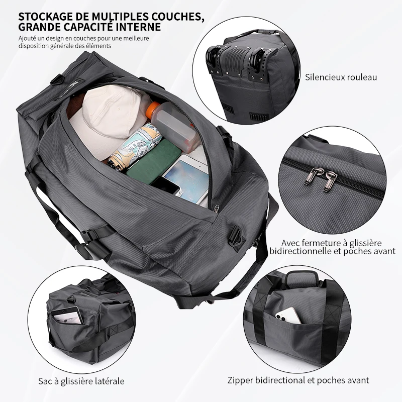 sac de voyage, sac à main de grande capacité, bagage à main extérieur portable, sac de voyage à roulettes, sac de voyage unisexe pratique et pratique