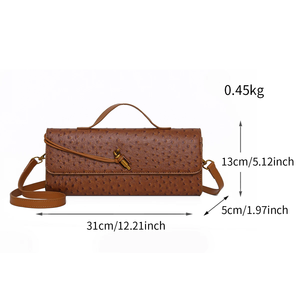 sac à main élégant et décontracté en pu pour femmes, couleur unie, sac à bandoulière avec boucle en métal, décoration, sac à bandoulière pour sorties et déplacements