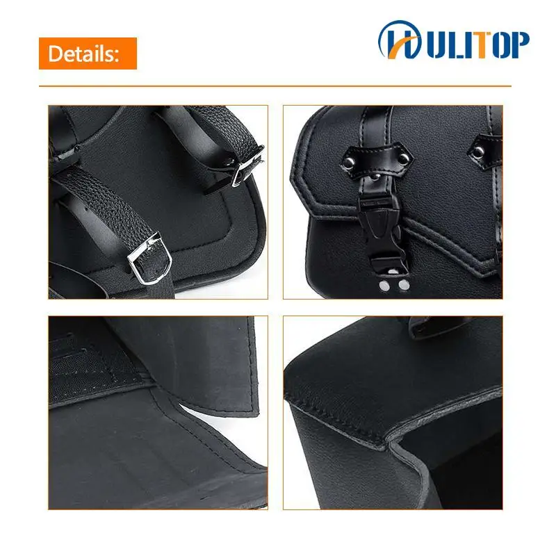 sacoches latérales de moto en cuir, sac de selle, outil de rangement de bagages latéraux pour honda, suzuki, yamaha, poudres, universel