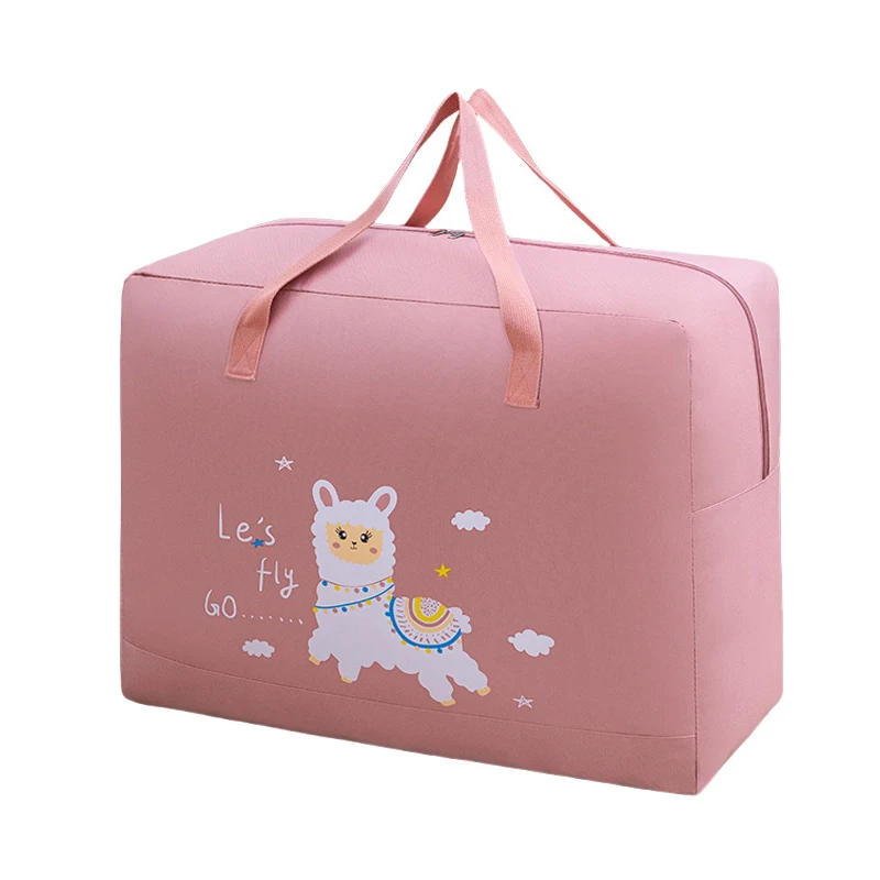 sac de rangement de couette, sac d'emballage mobile, tissu non tissé, sac de rangement de couette d'étudiant de grande capacité, sac à main portable de dessin animé