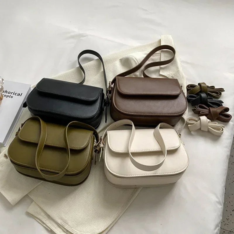 petit sac de selle rétro à texture avancée pour femmes, sacoche populaire assortie avec tout, sacs sous les bras, sac à bandoulière carré, nouvelle collection 2025