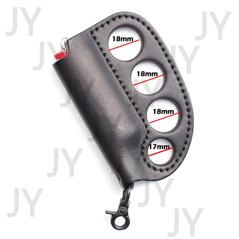 Étui en cuir pu de stockage de briquet d'auto défense de camping en plein air, cadeaux de porte clés de combat polyvalents portables