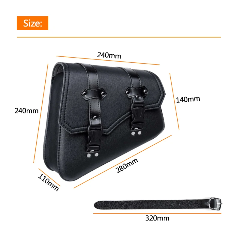 sacs de selle de moto universels, sac à outils en cuir pu avec porte bouteille d'eau, sac à bagages café racer étanche pour cruiser personnalisé