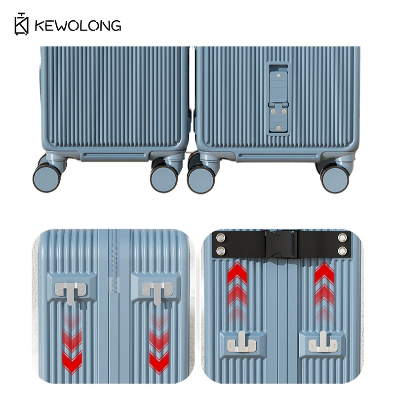valise de coffre pour enfants, ensemble de bagages pour enfants de 20 + 14 pouces et 24 + 14 pouces, bagage de cabine pullman de couleur arc en ciel avec poussette