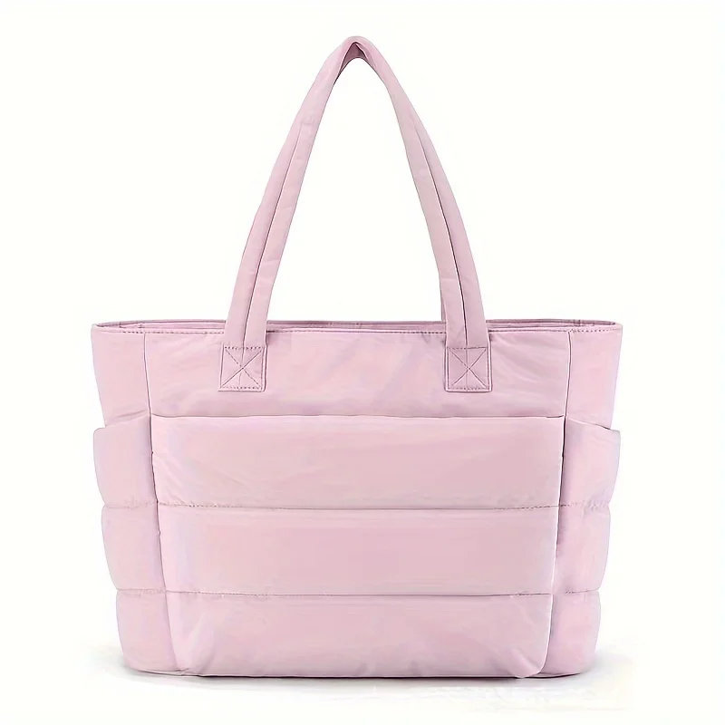 sac fourre tout léger matelassé de grande capacité pour femme – tissu durable avec fermeture à glissière, sac de voyage spacieux pour salle de sport, plage, travail