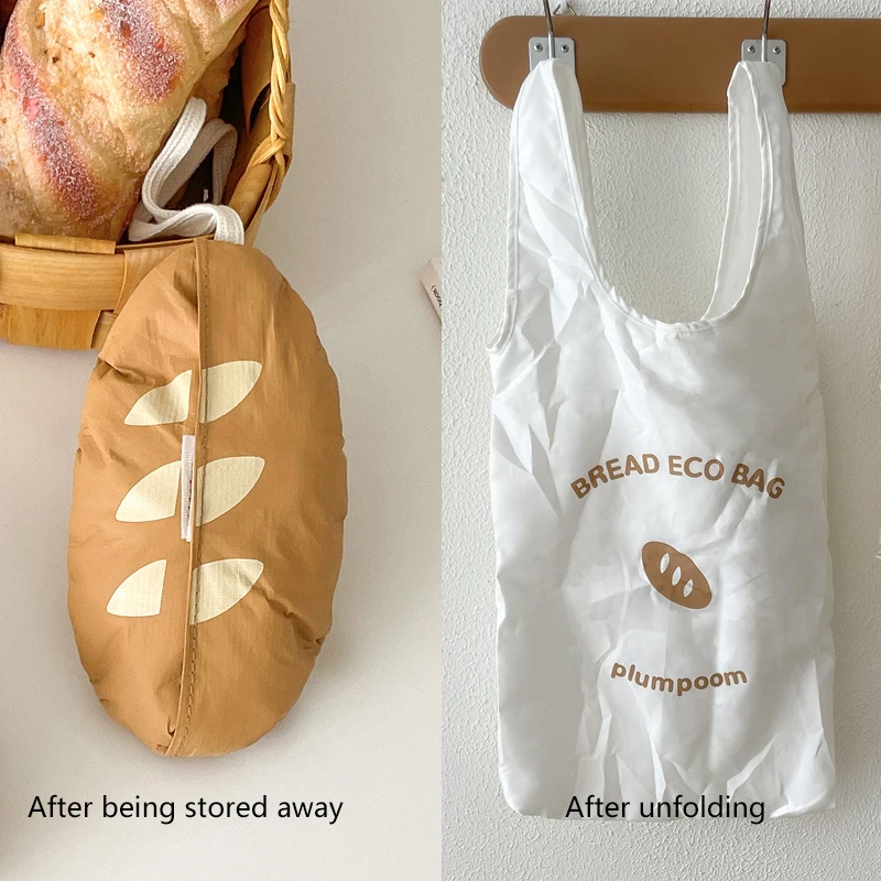 sac fourre tout de grande capacité style ins, sac de courses pliable en pain de dessin animé, sac écologique réutilisable, pochette à usage quotidien