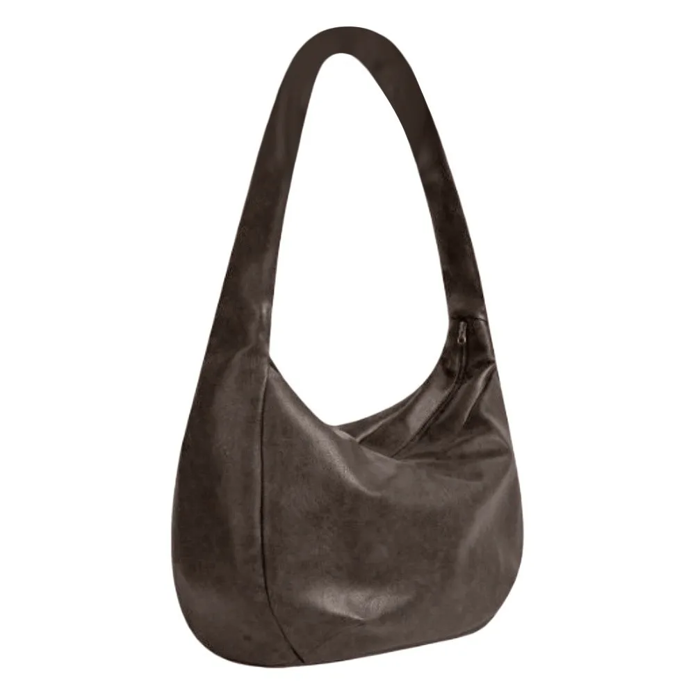 sac fourre tout ​ ​ sac à bandoulière pour hommes de style vintage ​ ​ sac à bandoulière en cuir pu de grande capacité ​ ​ grande taille ​ ​ sac fourre tout plissé ​ ​ quotidien