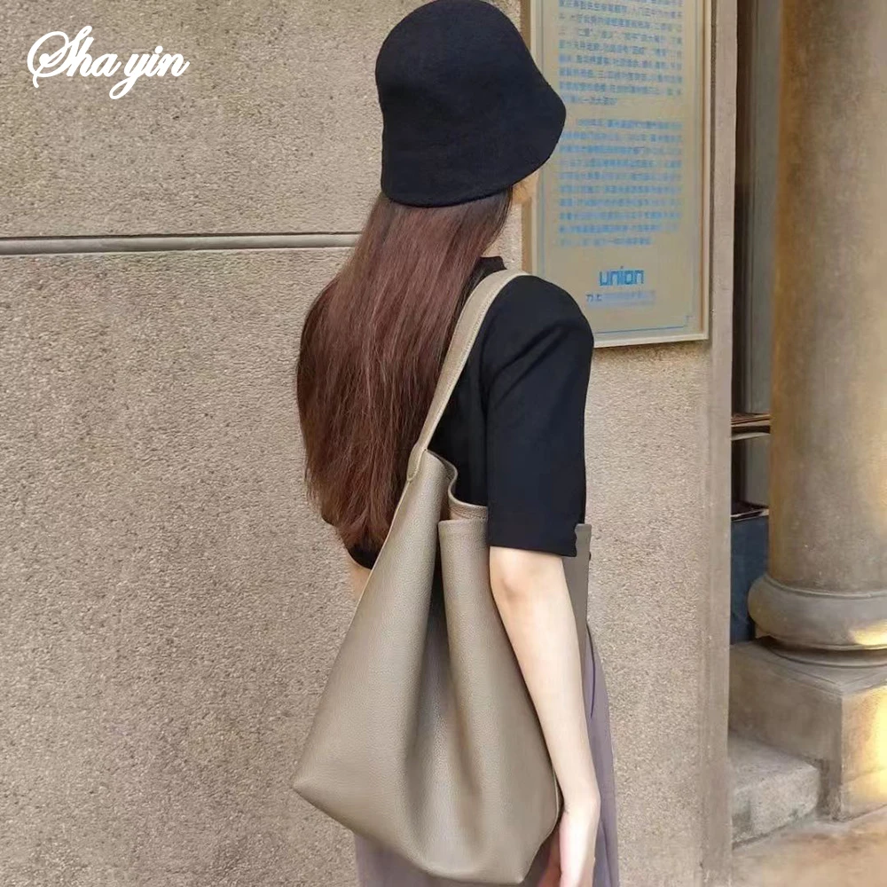 cartable de grande capacité pour femmes, fourre tout simple à bandoulière, shopping, rangement en plein air, sac de courses, fournitures de meubles