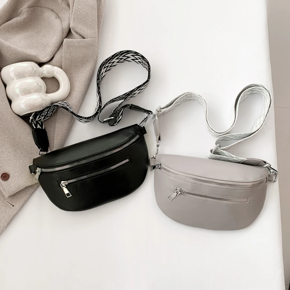sac à bandoulière élégant pour femmes, avec large sangle, sac à bandoulière simple, multi poches, sac de ceinture rétro, sac de voyage en plein air
