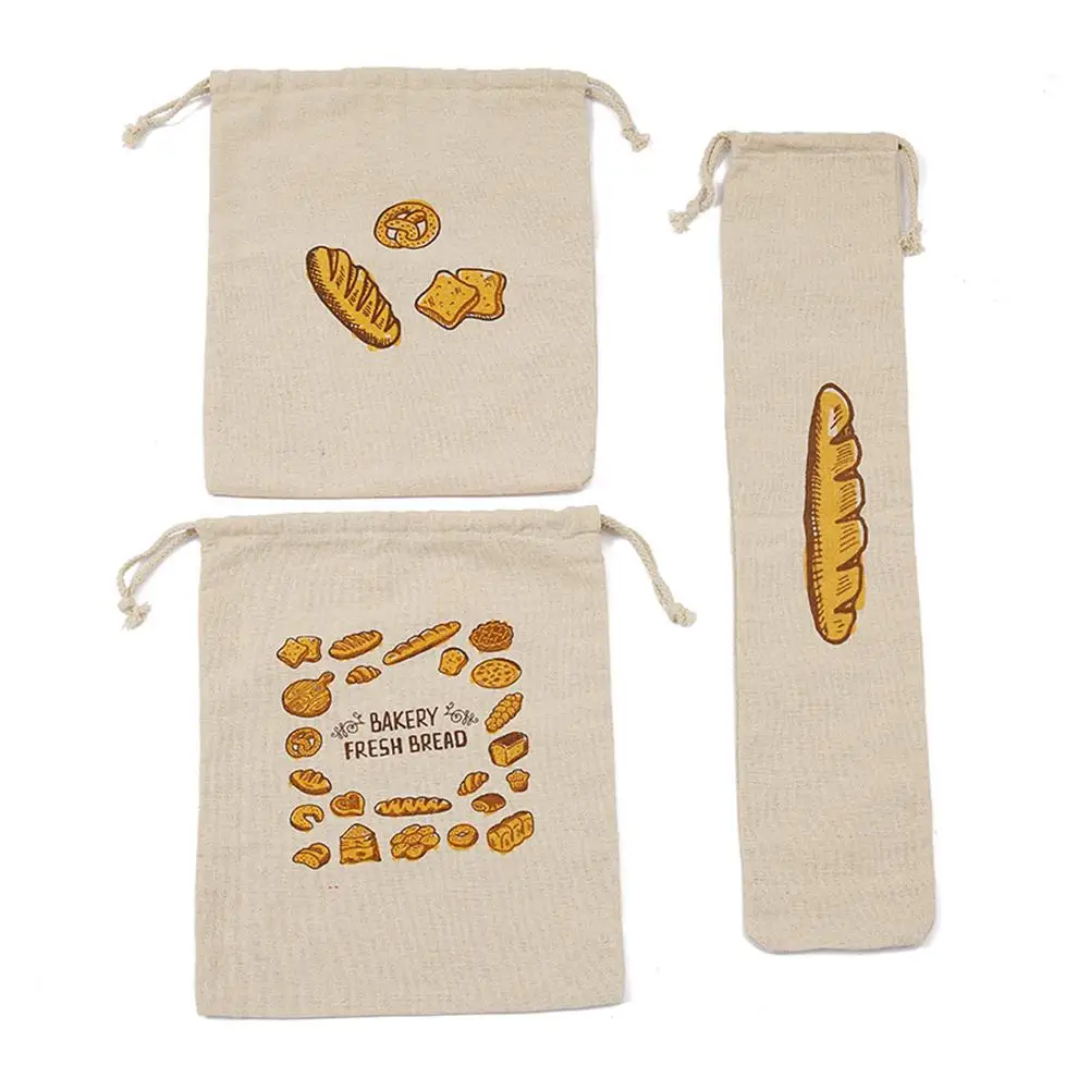 sac de rangement en lin pour baguette, sac de proximité réutilisable, fournitures de cuisine, accessoires, jxbag