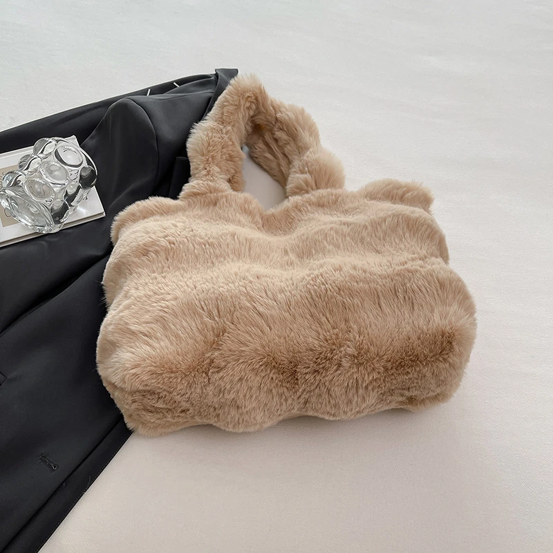 sac en peluche pour femmes, nouveau style, fourre tout tendance de grande capacité, sac à main élégant pour un usage quotidien