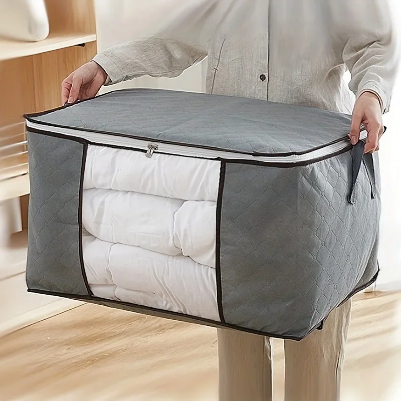 sac de rangement de couette non tissé, sacs de rangement de vêtements de grande capacité, pochette de rangement de placard, sacs de couette portables en coton anti poussière, nouveau