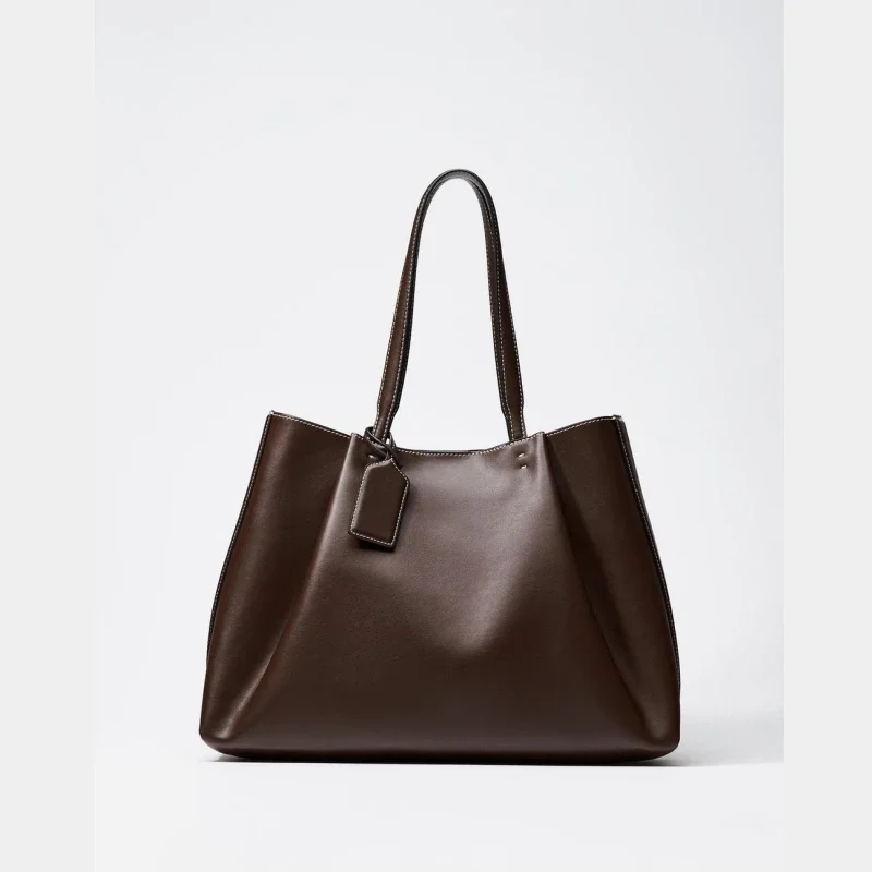 sac fourre-tout, sac fourre-tout à poignée à la mode, sac à bandoulière simple de couleur unie, sac à main pour femme au design luxueux, pour un usage quotidien décontracté