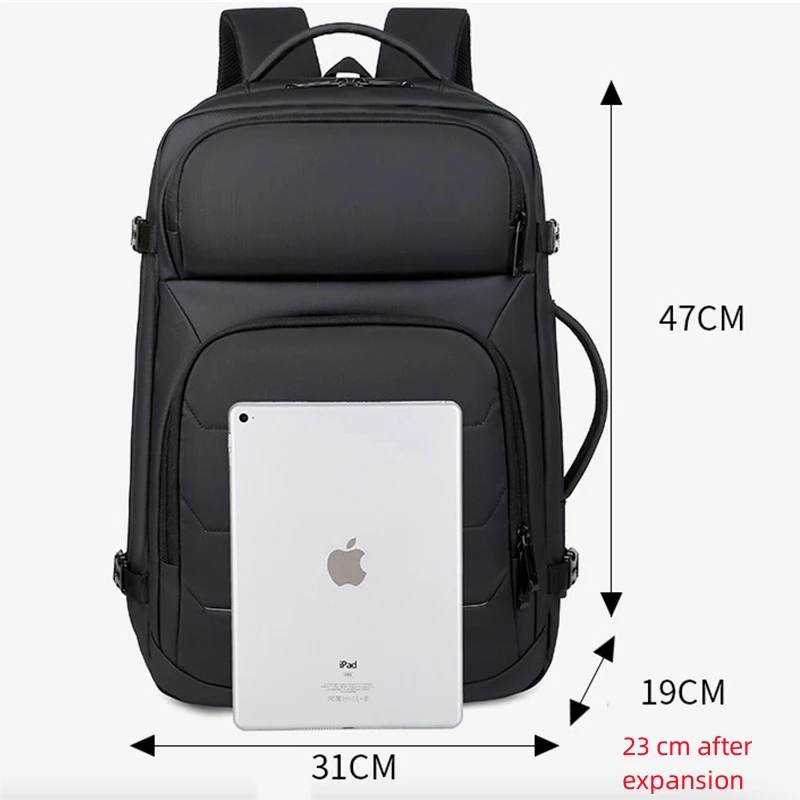 sacs à dos extensibles pour ordinateur portable pour hommes, sac pour ordinateur portable étanche, cartable usb, sports, voyage, sac à dos pour homme, 17"