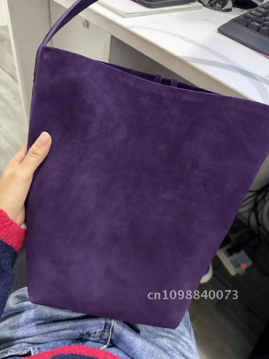 automne hiver grande capacité fourre tout sac seau décontracté couleur unie épaule n/s parc sac violet rouge marron