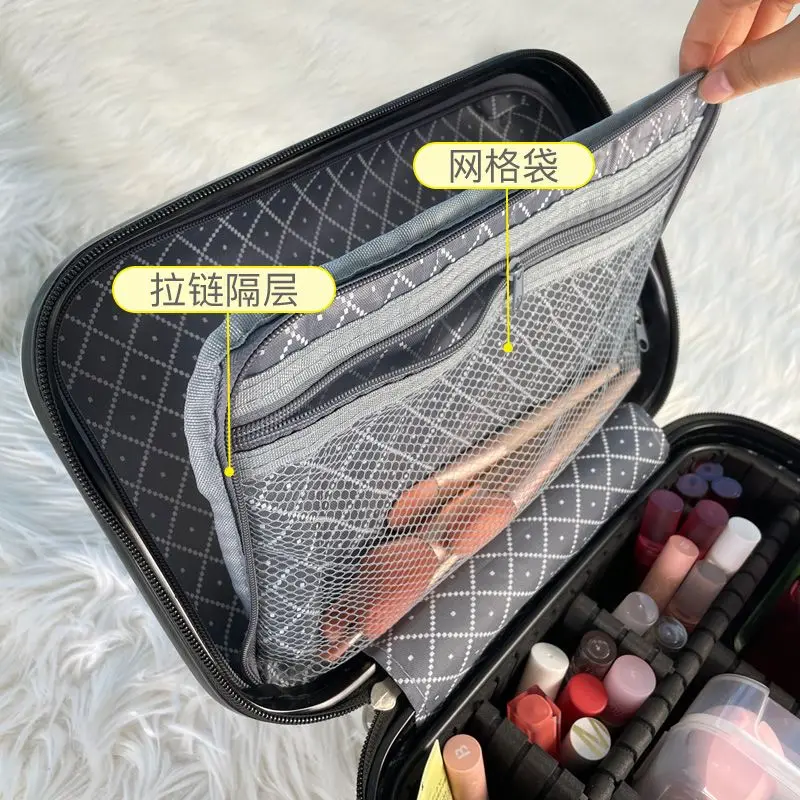 sac à cosmétiques pour bagages à main de 16 pouces, trousse de toilette légère et étanche de grande capacité, trousse à cosmétiques