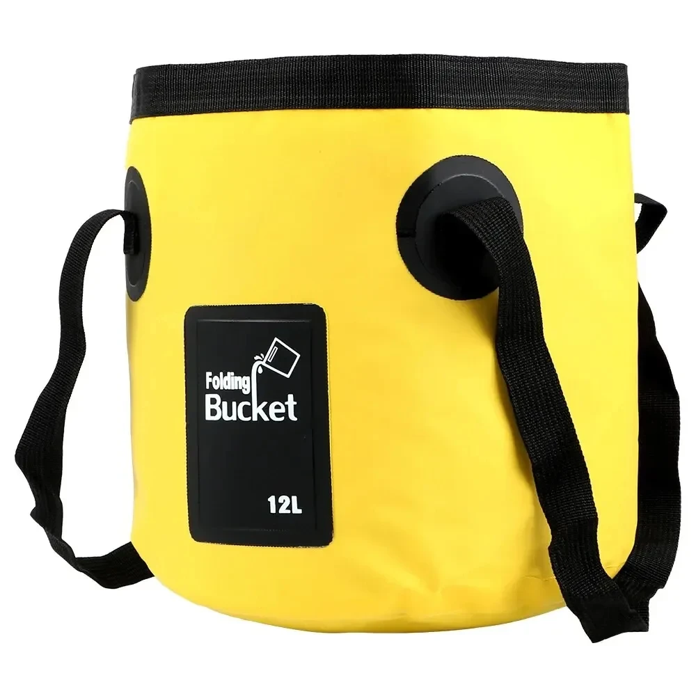 seau pliant portable de 12l pour voyage en plein air, seau d'eau pliable, bol d'évier, sac de lavage, seau de lavage de voiture multifonction pour le camping