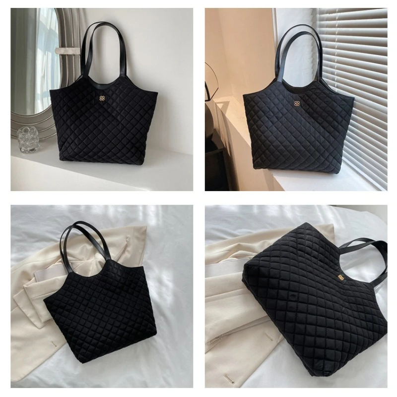sac à bandoulière grande capacité pour femmes, sacs à main à poignée supérieure, fourre tout à la mode, sacs à bandoulière matelassés pour le travail