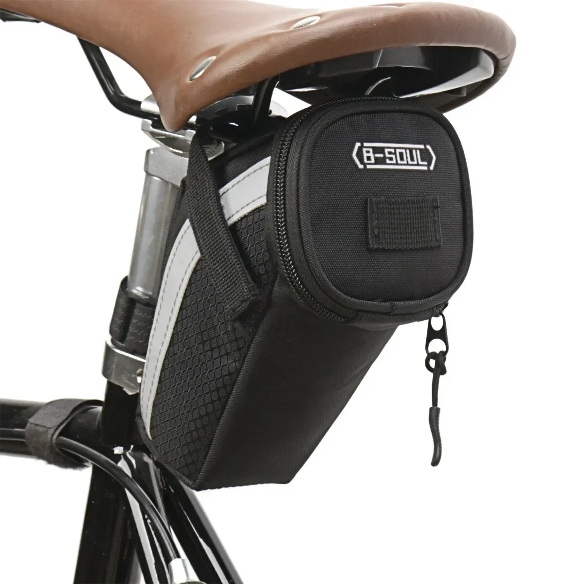 B SOUL – sac de selle de vélo 1L, petit rangement noir, pochette arrière pour siège de cyclisme, Kit d'accessoires, outil réfléchissant, accessoires de cyclisme