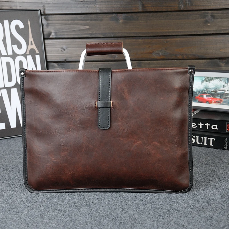 nouveau sac pour hommes rétro sacs à main en cuir grande mallette d'affaires célèbre sac à bandoulière de créateur marque de luxe sac de fichier pour les garçons cool